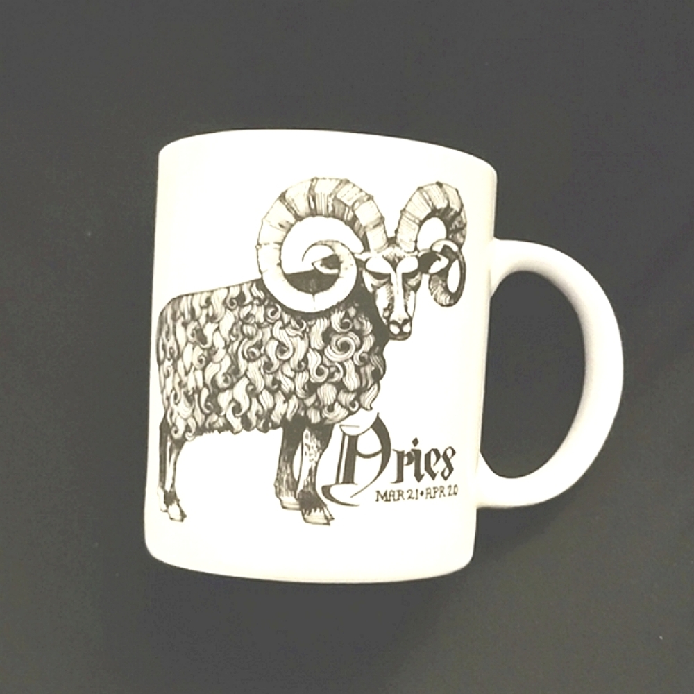🔥Mug Aries Zodiac, White Ceramic